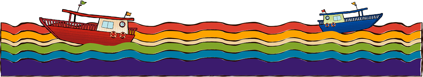 Colorful boats illustration